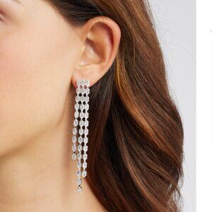 Fringe Drop Cubic Zirconia Earrings